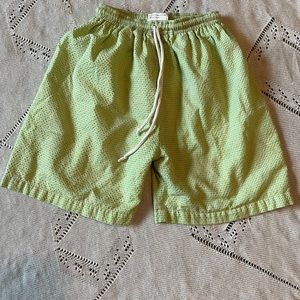 Sassy Little Sprouts Green Seersucker Shorts